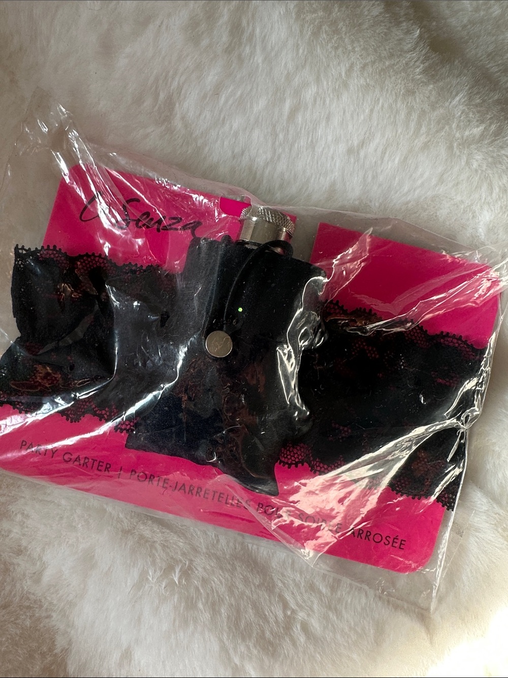 Black Lace Garter with Flask